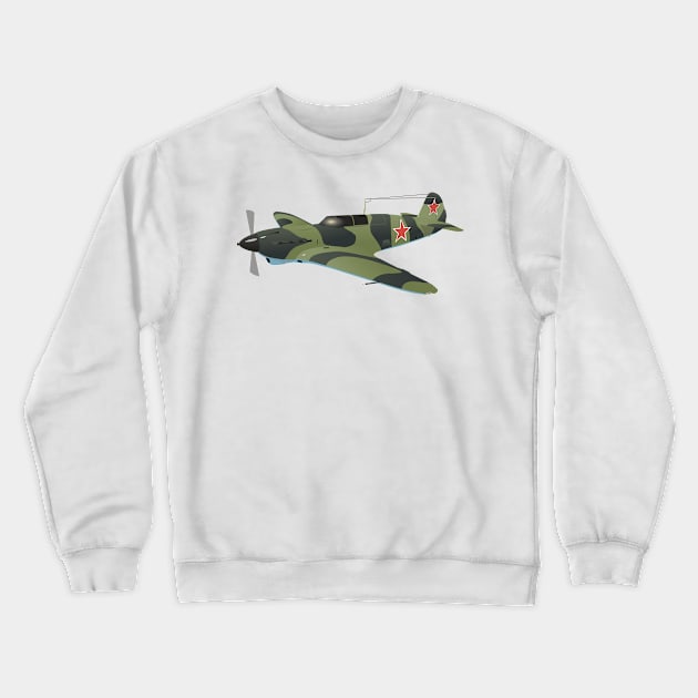 Yak-7 Soviet WW2 Fighter Aircraft Crewneck Sweatshirt by NorseTech